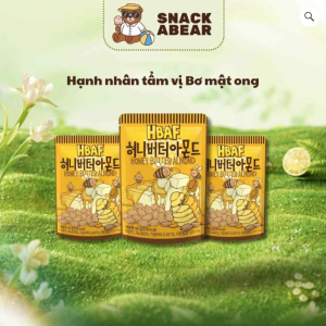 Combo 3 gói Hạt Hạnh Nhân Tẩm Vị HBAF Mật ong Hàn Quốc – Ăn Vặt Tiện Lợi Healthy Snackabear